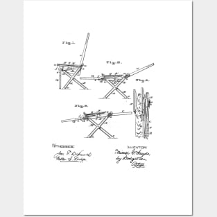 Folding Chair Vintage Patent Hand Drawing Posters and Art